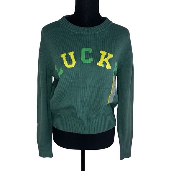 Grayson Threads Women’s Green Graphic St. Patrick’s Day Lucky Sweater Size Small - Picture 1 of 6
